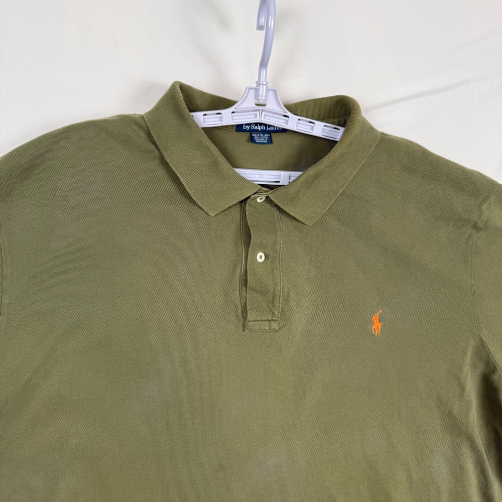 Polo Ralph Lauren Mens 3XB Big Olive Green Short Sleeve Pique Polo Shirt READ